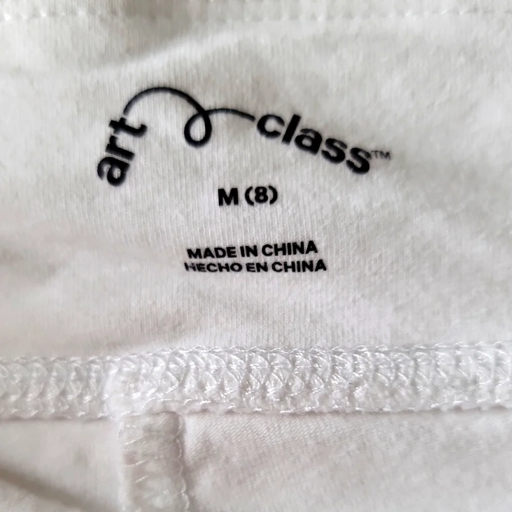Art Class Girls Skort White Stretch Shorts Underneath Size Medium 7/8